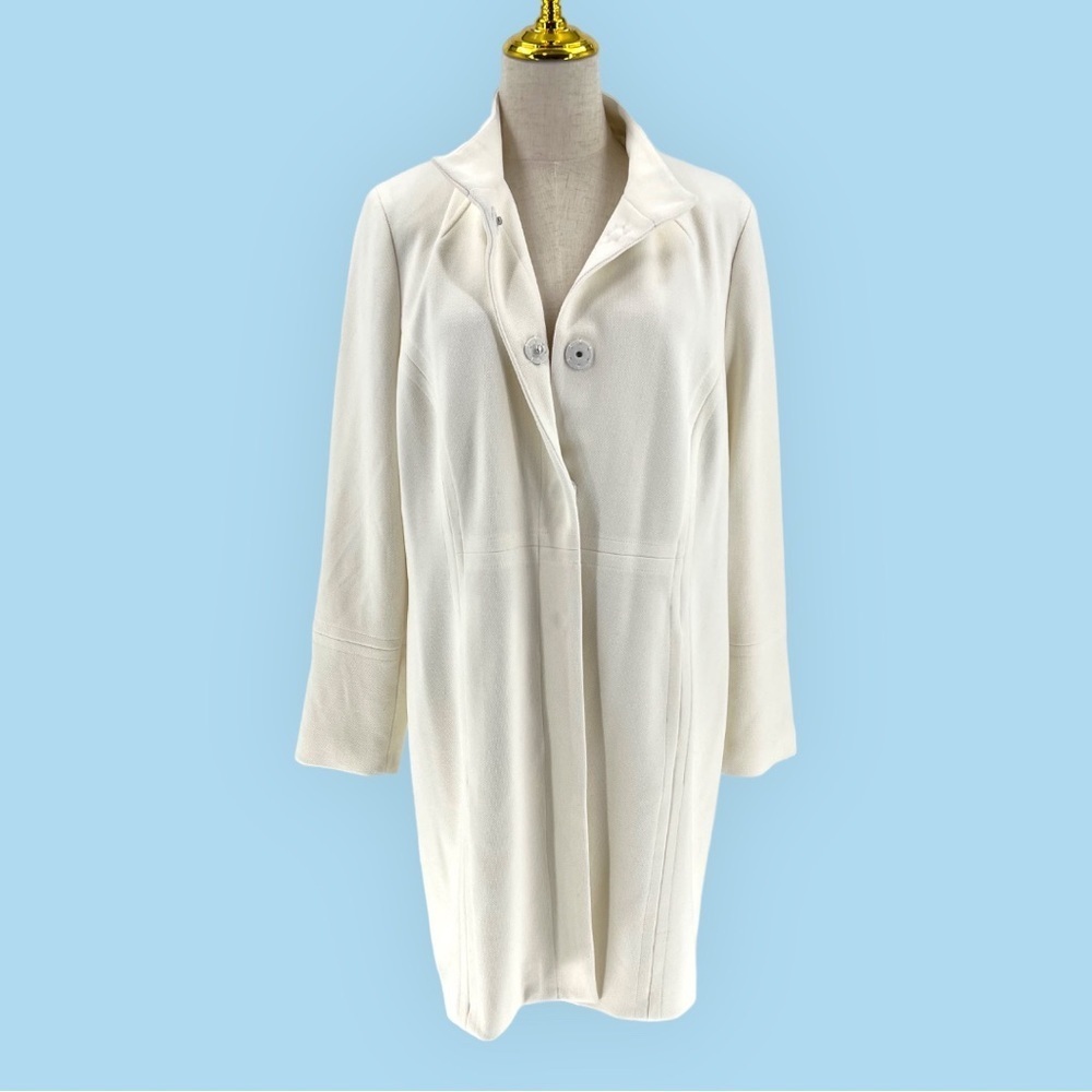 Chico’s Long Line White Coat